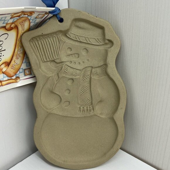 VTG 1993 Brown Bag Cookie Art Christmas Snowman Mold Hill Design - Picture 1 of 8